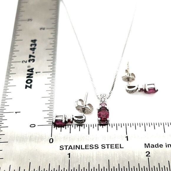 10k WG Tourmaline, Topaz & Diamonds Set - Picture 8 of 8